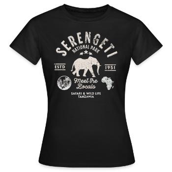 Serengeti Nationalpark Safari Tansania - Frauen T-Shirt - Schwarz - Vorne - AI Model Female 172 dark (172cm)
