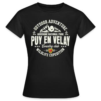 Le Puy en Velay outdoor Auvergne - T-shirt Femme - noir - Devant - AI Model Female 172 dark (172cm)