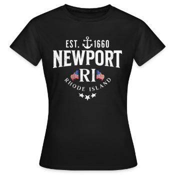 Newport, Rhode Island - Frauen T-Shirt - Schwarz - Vorne - AI Model Female 172 dark (172cm)