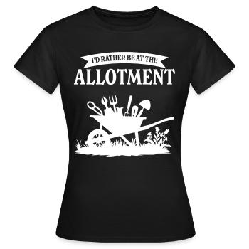 Ich wäre lieber im Schrebergarten - Frauen T-Shirt - Schwarz - Vorne - AI Model Female 172 dark (172cm)