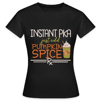 PKA instantanée | Pharmacie - T-shirt Femme - noir - Devant - AI Model Female 172 dark (172cm)