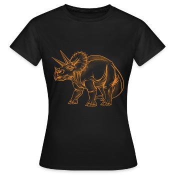 Triceratops - T-shirt Femme - noir - Devant - AI Model Female 172 dark (172cm)
