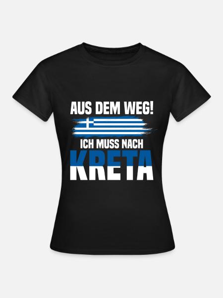 Aus dem Weg Kreta Griechenland Urlaub - Frauen T-Shirt - Schwarz