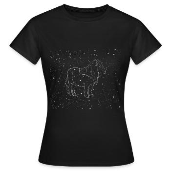 Shetty Sterne Shetland Pony reiten - Frauen T-Shirt - Schwarz - Vorne - AI Model Female 172 dark (172cm)