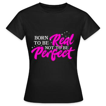 Né pour être réel - T-shirt Femme - noir - Devant - AI Model Female 172 dark (172cm)