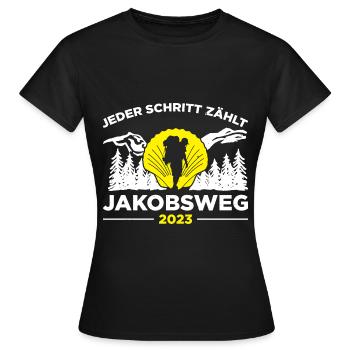 Jakobsweg Für Pilger Wanderer Pilgerweg Camino de - Frauen T-Shirt - Schwarz - Vorne - AI Model Female 172 dark (172cm)