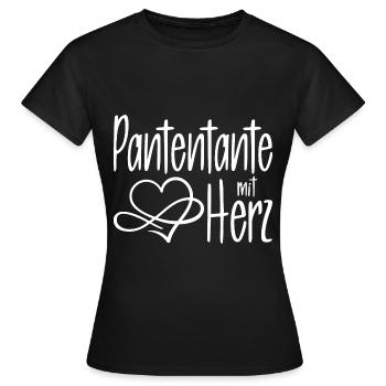 Patentante mit Herz Taufpatin - Frauen T-Shirt - Schwarz - Vorne - AI Model Female 172 dark (172cm)