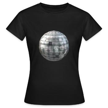Silberne Diskokugel - Frauen T-Shirt - Schwarz - Vorne - AI Model Female 172 dark (172cm)
