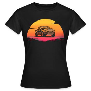 sunrise pick up t-shirt voiture tout-terrain - T-shirt Femme - noir - Devant - AI Model Female 172 dark (172cm)