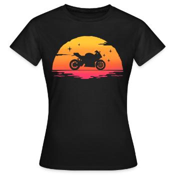 Motorrad Sportbike Motorrad Motorrad T-Shirt - Frauen T-Shirt - Schwarz - Vorne - AI Model Female 172 dark (172cm)