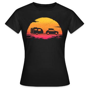 Sunrise caravan caravanning - Women's T-Shirt - black - Front - AI Model Female 172 dark (172cm)