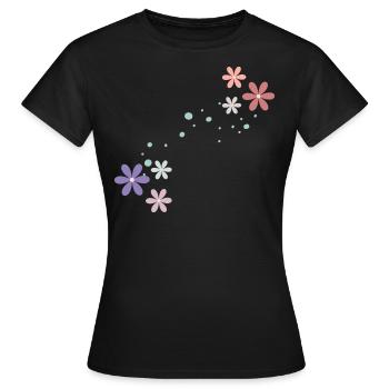 Blumen - Frauen T-Shirt - Schwarz - Vorne - AI Model Female 172 dark (172cm)