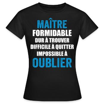 cadeau fin d'année Cadeau maitre d'école - T-shirt Femme - noir - Devant - AI Model Female 172 dark (172cm)