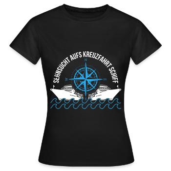 Sehnsucht Aufs Kreuzfahrt Schiff Urlaub - Frauen T-Shirt - Schwarz - Vorne - AI Model Female 172 dark (172cm)