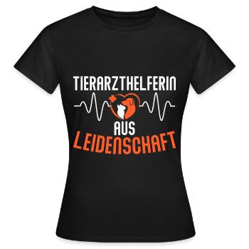 Tierarzthelferin Herzschlag Veterinär TFA - Frauen T-Shirt - Schwarz - Vorne - AI Model Female 172 dark (172cm)