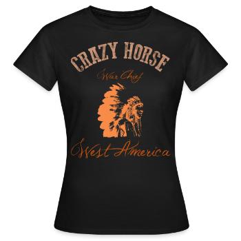Crazy Horse West America - T-shirt Femme - noir - Devant - AI Model Female 172 dark (172cm)