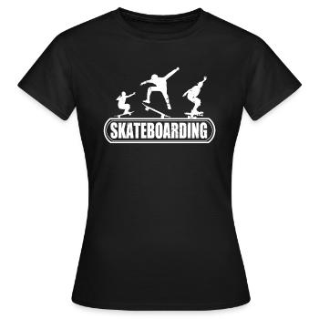 Skateboarder Skateboarder Skateboarder - Frauen T-Shirt - Schwarz - Vorne - AI Model Female 172 dark (172cm)