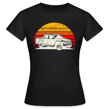 Retro T-Shirt Pick-up - Frauen T-Shirt - Schwarz - Vorne - AI Model Female 172 dark (172cm)