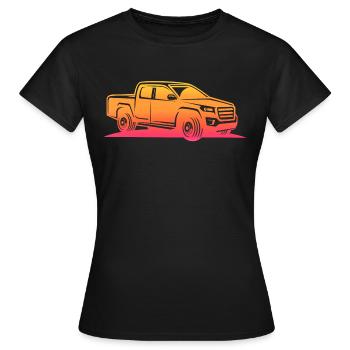 sunrise pick up retro T-Shirt Pick-up - Frauen T-Shirt - Schwarz - Vorne - AI Model Female 172 dark (172cm)