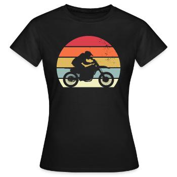 retro motocross motorcycle sport moto - T-shirt Femme - noir - Devant - AI Model Female 172 dark (172cm)
