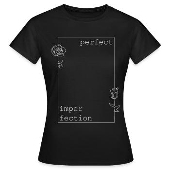 One line art perfect imperfection abstrakte Kunst - Frauen T-Shirt - Schwarz - Vorne - AI Model Female 172 dark (172cm)