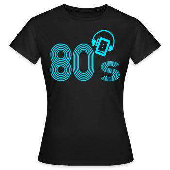 Années 80 - T-shirt Femme - noir - Devant - AI Model Female 172 dark (172cm)