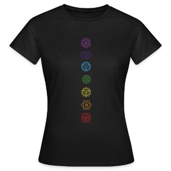 7 chakras - T-shirt Femme - noir - Devant - AI Model Female 172 dark (172cm)