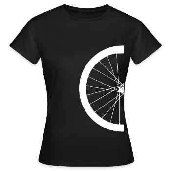 halber Fahrradreifen - Frauen T-Shirt - Schwarz - Vorne - AI Model Female 172 dark (172cm)