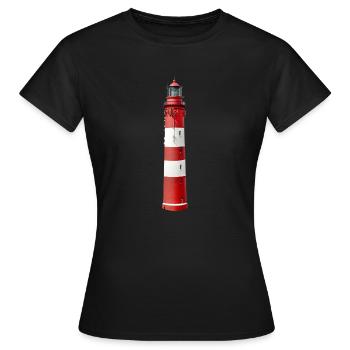 Leuchtturm freigestellt, rot weiß - Frauen T-Shirt - Schwarz - Vorne - AI Model Female 172 dark (172cm)