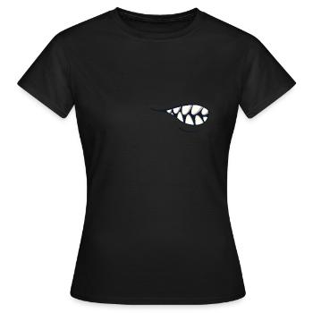 Abbildung Celka Mund Grimasse grr v1 - Frauen T-Shirt - Schwarz - Vorne - AI Model Female 172 dark (172cm)