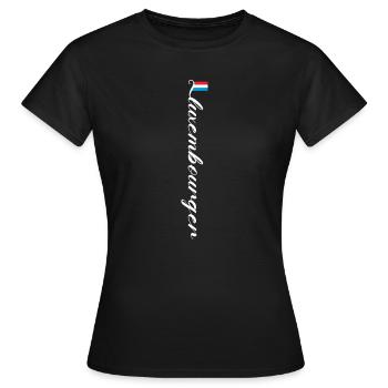 Luxembourg - T-shirt Femme - noir - Devant - AI Model Female 172 dark (172cm)