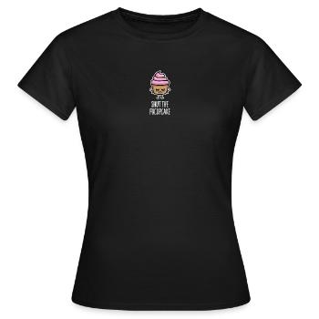 Lustige Cupcake Sprüche Shut the fucupcake fuck up - Frauen T-Shirt - Schwarz - Vorne - AI Model Female 172 dark (172cm)