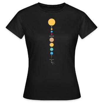 Sonnensystem - Frauen T-Shirt - Schwarz - Vorne - AI Model Female 172 dark (172cm)