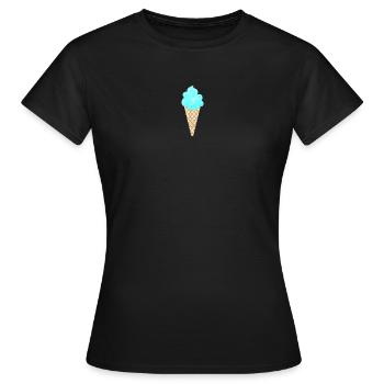 Eis Eiscreme Waffel blau cool Sommer Eisdiele Fan - Frauen T-Shirt - Schwarz - Vorne - AI Model Female 172 dark (172cm)