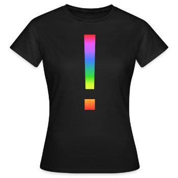 Point d'exclamation arc-en-ciel - T-shirt Femme - noir - Devant - AI Model Female 172 dark (172cm)