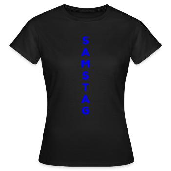 Samedi - bleu - T-shirt Femme - noir - Devant - AI Model Female 172 dark (172cm)