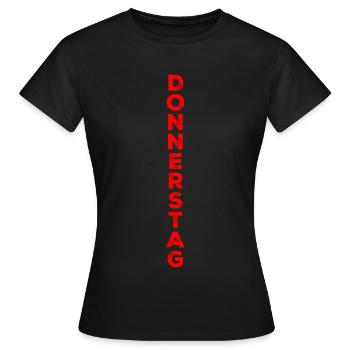 Jeudi - rouge - T-shirt Femme - noir - Devant - AI Model Female 172 dark (172cm)
