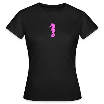 Seepferdchen pink - Frauen T-Shirt - Schwarz - Vorne - AI Model Female 172 dark (172cm)