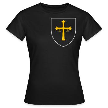 Asturien Wappen - Frauen T-Shirt - Schwarz - Vorne - AI Model Female 172 dark (172cm)