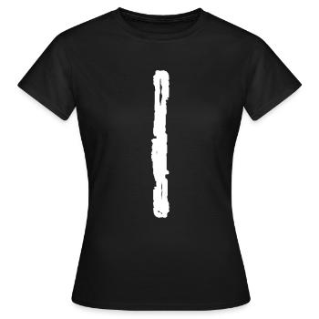 Elder Futhark Rune Isa - lettre I - T-shirt Femme - noir - Devant - AI Model Female 172 dark (172cm)