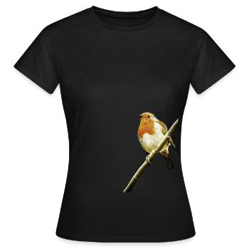 rouge-gorge - T-shirt Femme - noir - Devant - AI Model Female 172 dark (172cm)