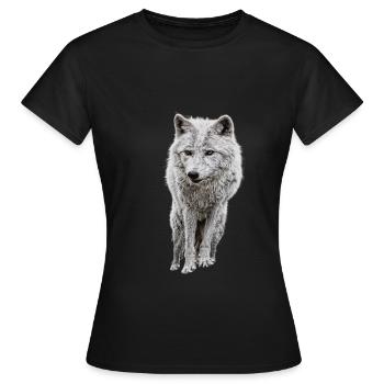 Logo du loup gris - T-shirt Femme - noir - Devant - AI Model Female 172 dark (172cm)