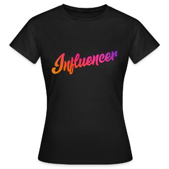Influenceur Instagram Youtube Youtuber - T-shirt Femme - noir - Devant - AI Model Female 172 dark (172cm)