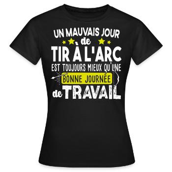 Tir à l'arc Travail Sport Flèche Cadeau Humour - T-shirt Femme - noir - Devant - AI Model Female 172 dark (172cm)