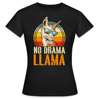 Pas de drame LLama - T-shirt Femme - noir - Devant - AI Model Female 172 dark (172cm)