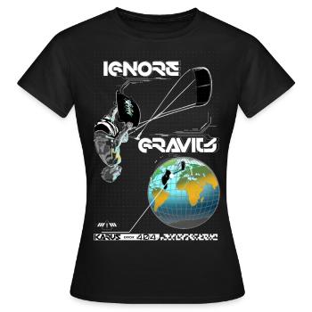 Ignorer la gravité - T-shirt Femme - noir - Devant - AI Model Female 172 dark (172cm)