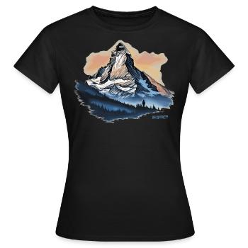 Matterhorn Souvenir Andenken Online-Shop - Frauen T-Shirt - Schwarz - Vorne - AI Model Female 172 dark (172cm)