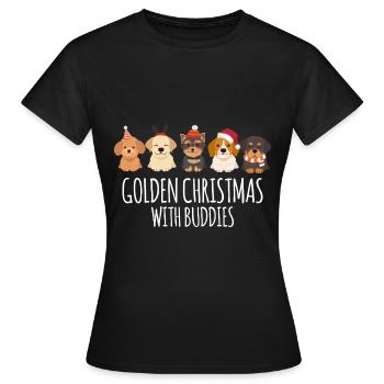 Golden Retriever Golden Retriever-amoureux Golden - T-shirt Femme - noir - Devant - AI Model Female 172 dark (172cm)