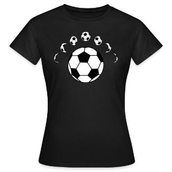Ballon de foot - T-shirt Femme - noir - Devant - AI Model Female 172 dark (172cm)