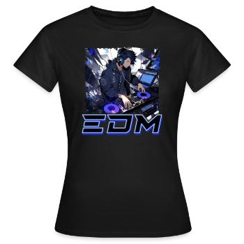 EDM-Musik-Album-Cover - Anime-Shirt - Frauen T-Shirt - Schwarz - Vorne - AI Model Female 172 dark (172cm)